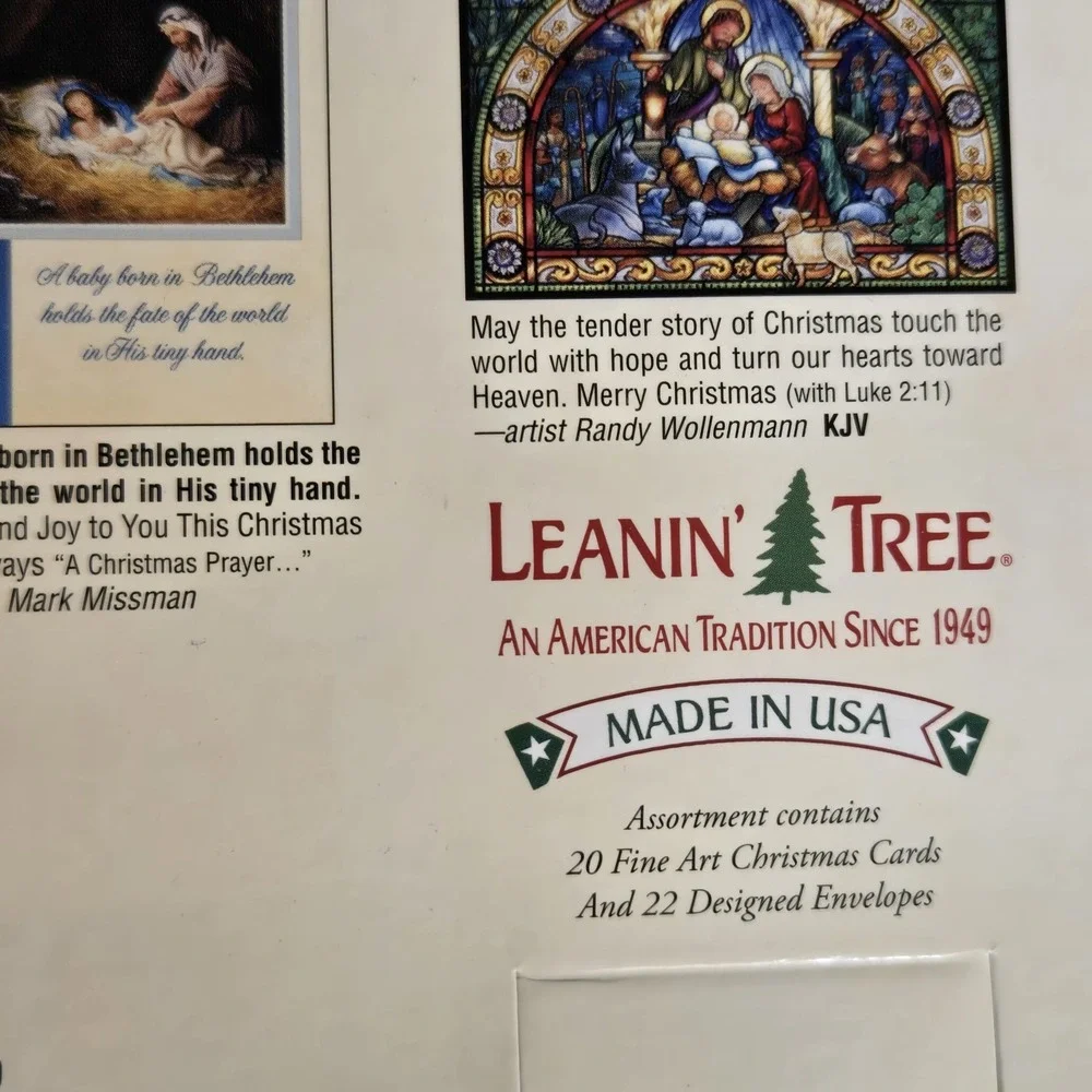 Leanin' Tree The Christmas Story Boxed Christmas Cards 20 Cards 22 Envelopes KJV